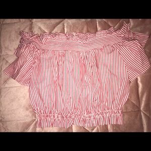 A’gaci Off The Shoulder Striped Top